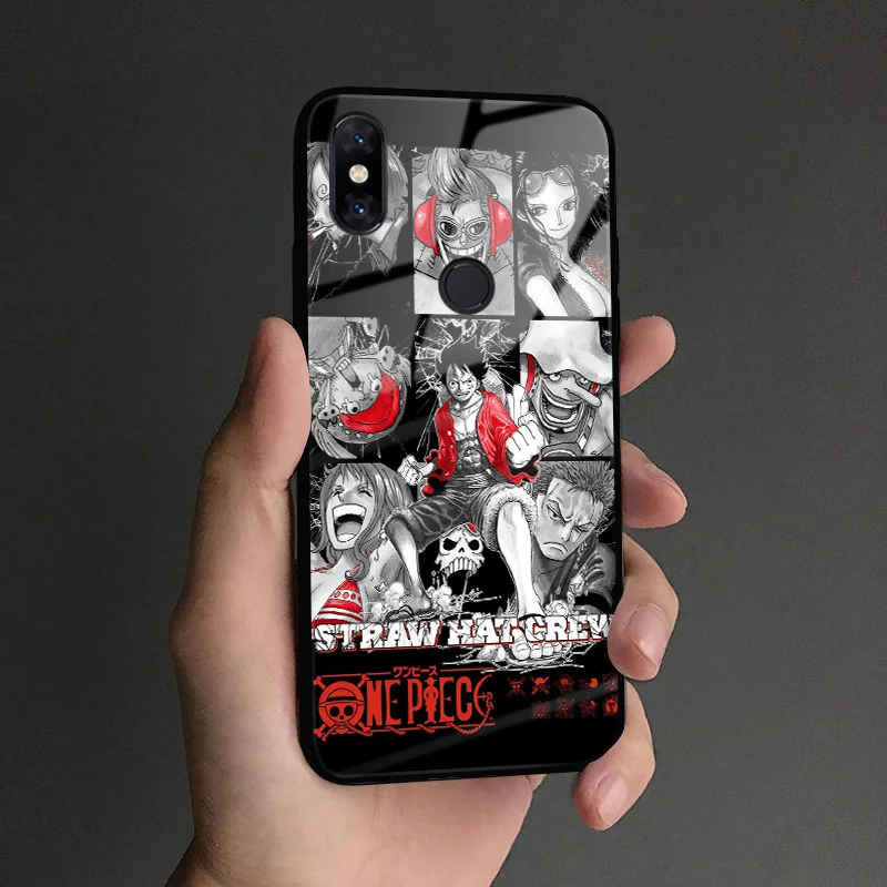 One piece Аниме Луффи Зоро соломенная шляпа мягкий силиконовый стеклянный чехол для телефона для Xiaomi mi 6 8 9 SE mi x 2 2s 3 redmi note 5 6 7 8 pro
