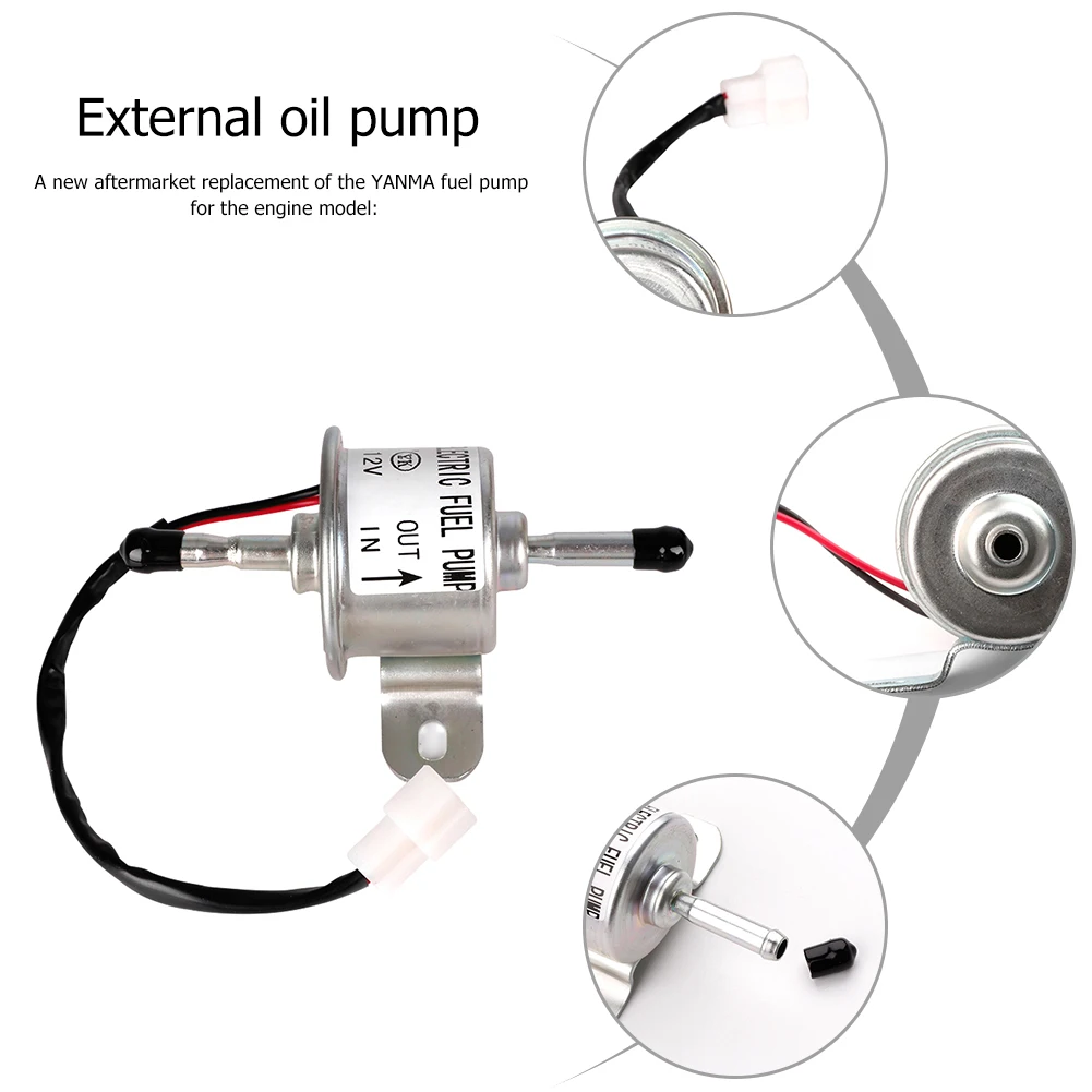 

External Fuel Feed Pump Metal Electronic Fuel Pump for Yanmar 3TNV88-NHB NHBB Engine Mini Excavator 129612-52100