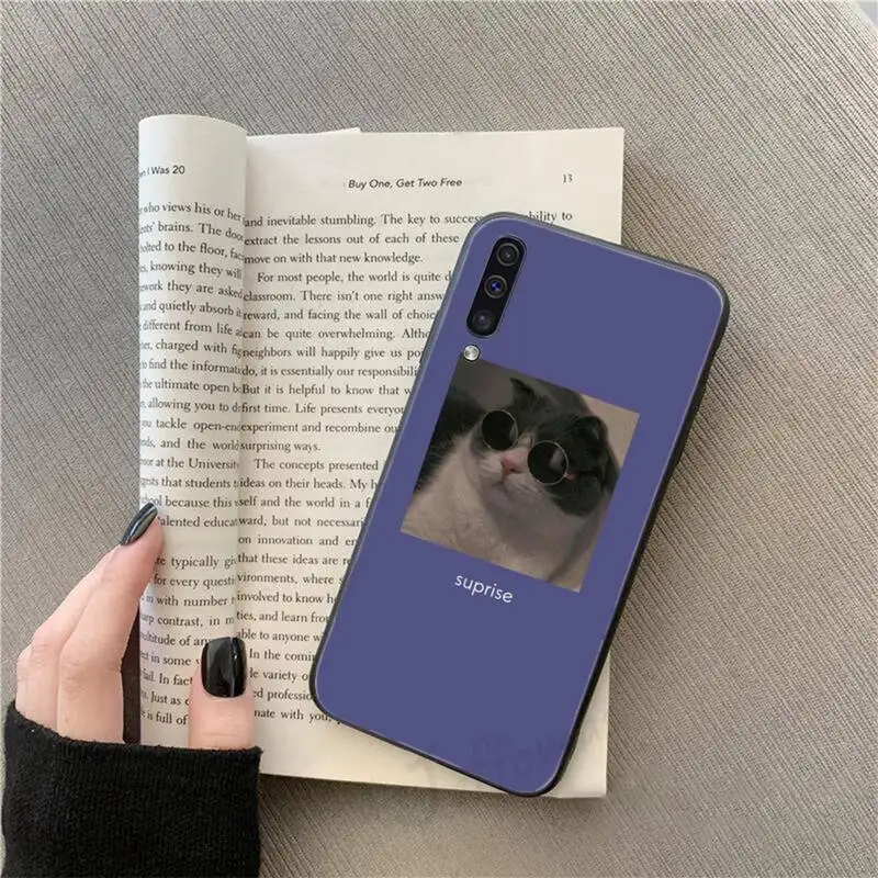 

Funny animal cat Literary aesthetics Phone Case For Samsung galaxy S 9 10 20 A 10 21 30 31 40 50 51 71 s note 20 j 4 2018 plus