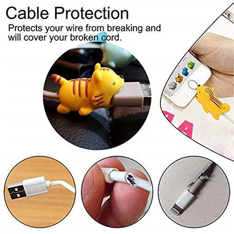 

HOT SALE Cartoon Phone Accessory Cute Earphone Cable Bite Animals Protector For Iphone Charging Cord USB Cable Winder Organizer