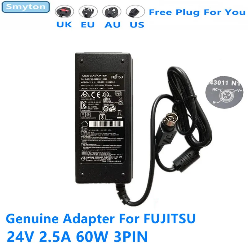 Оригинальное зарядное устройство-адаптер переменного тока для FUJITSU 24 в 2 5 А 60 Вт