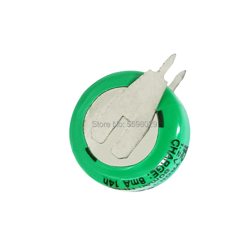 

1.2V 80mAh Ni-MH Li-Po Lithium Li-polymer Bateria Batteries Rechargeable Button Coin Cell Battery With Solder Pins