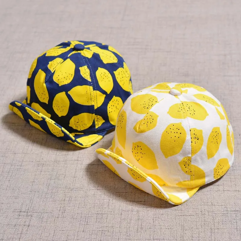 

Lemon Baby Baseball Caps Letter Newborn Beanie Hat Soft Adjustable Hats For Childern Girls Boys Elastic Bonnet Spring Autumn