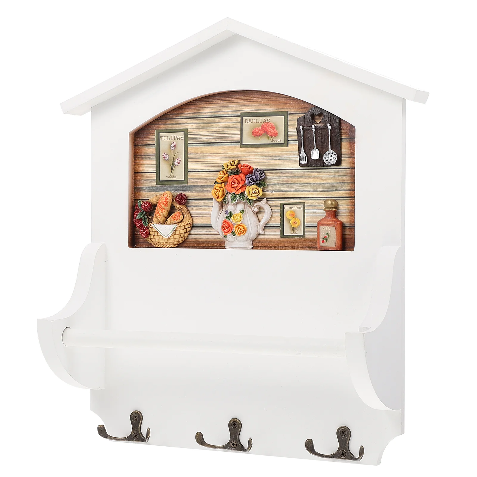 

1pc Retro Household Wall Rack Wall Storage Rack Wall Hanger Storage Holder