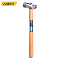 deli non slip round head hammer with wooden handle steel ball pein hammer for woodworking machinist repair hand tool high carbon