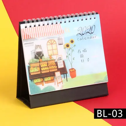 BL autumn cat Мультяшный календарь простой и свежий Настольный календарь офисный Настольный календарь notepadC - Цвет: BL autumn cat