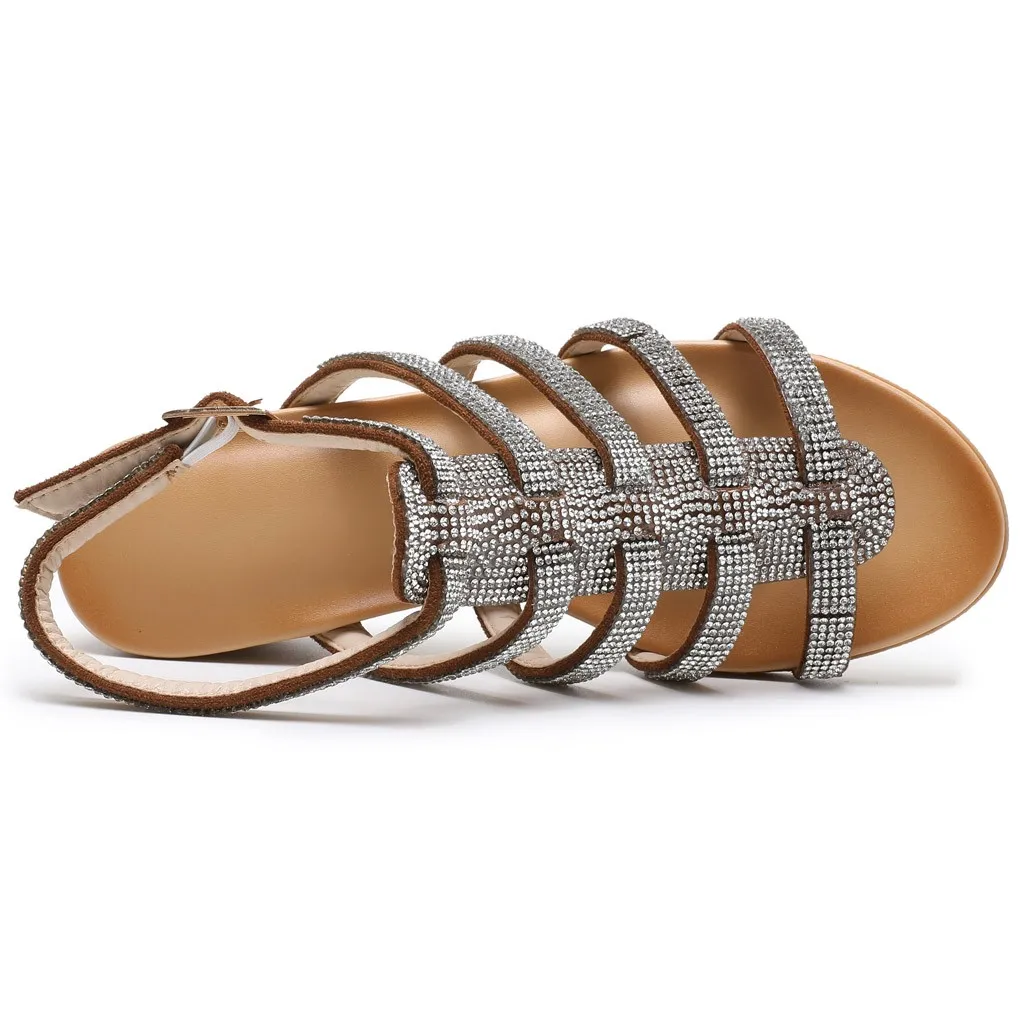 SAGACE Fashion Sandals Women Roman Dress Shoes Casual Wedges Beach Slippers Flock Rhinestone Pointed Toe Slip-on | Обувь