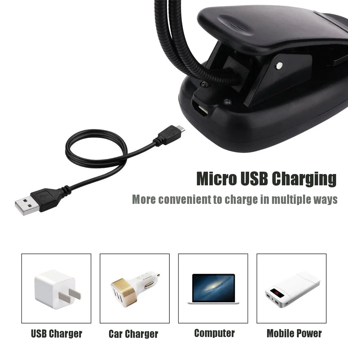 Перезаряжаемый светодиодный USB свет для чтения книга свет гибкая книга лампа клип-на стол настольная книга для ноутбуков ПК компьютеров
