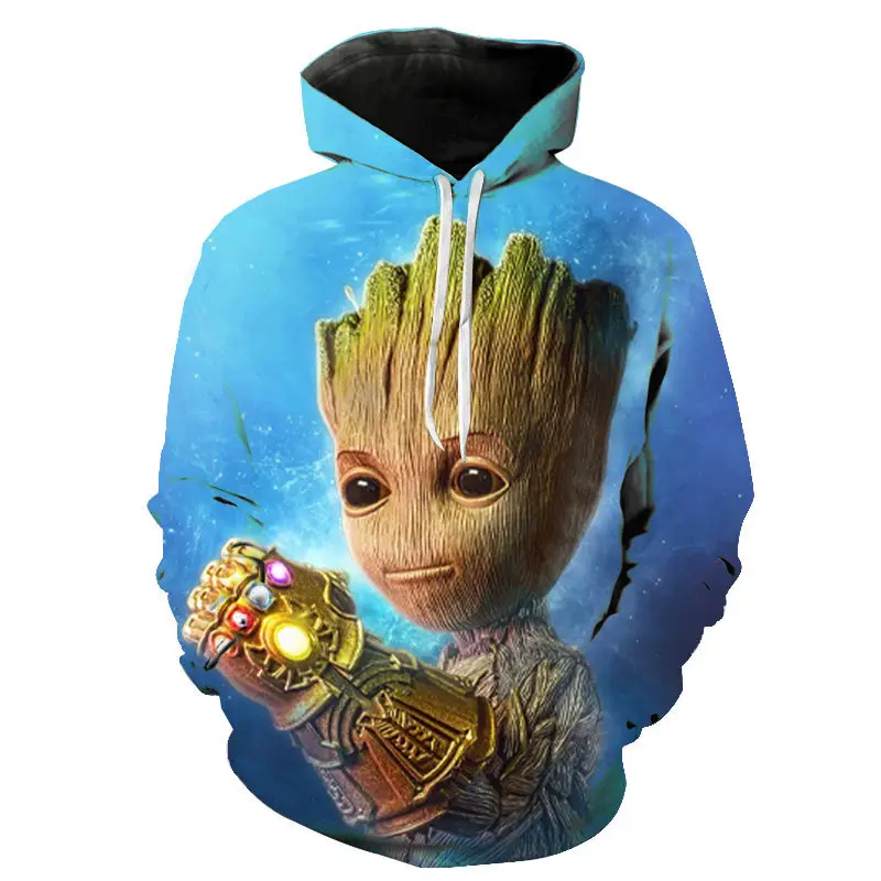 Худи Грут супергероя Marvel для мужчин женщин и детей толстовки с 3d принтом из