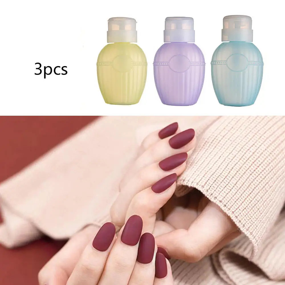 

3pcs Plastic Press Empty Bottle Polish Nail Remover Liquid Dispenser Container High Quality Nail Art Accessories Bottle