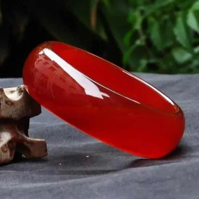 Натуральный высокий ледяной агат халцедон 54 мм-64 мм красный браслет элегантный