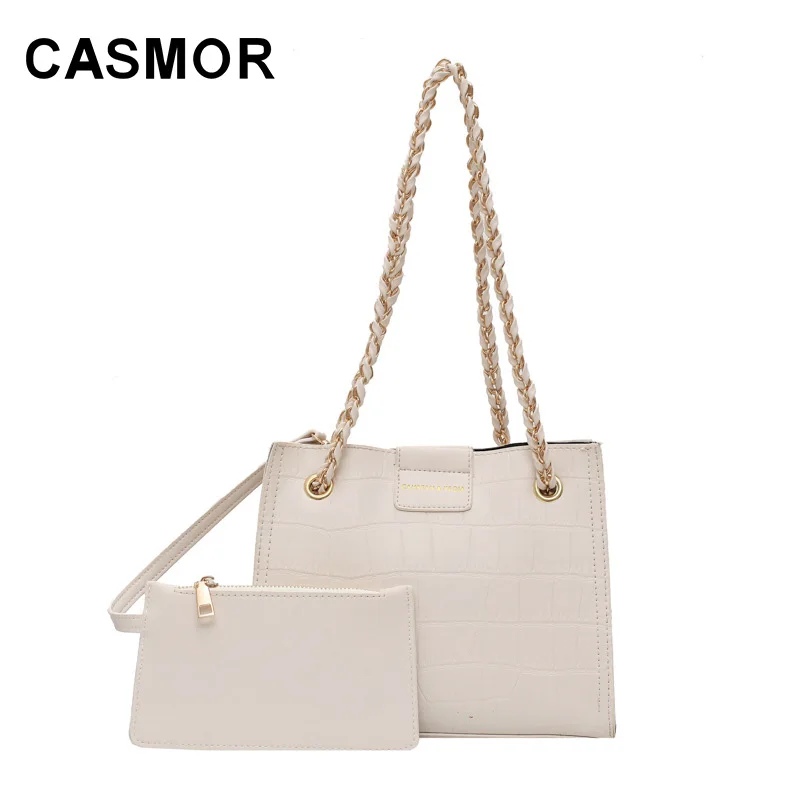 

CASMOR Casual Tote Women 2020 New Influencer UP Shoulder Bags Lady Fashion Designer Handbags Stone Big Totes