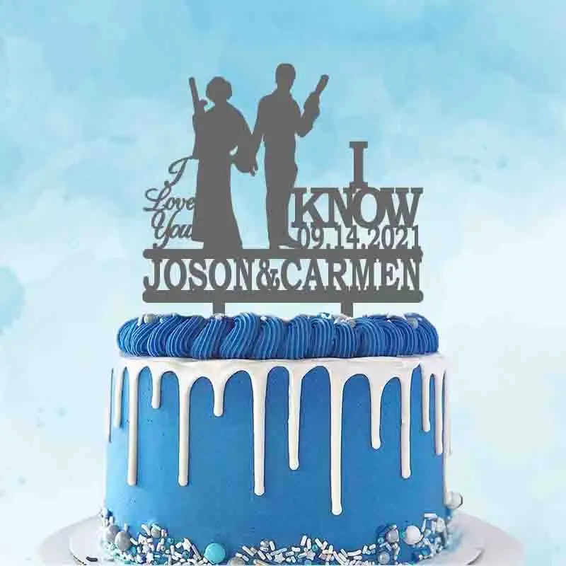 Персонализированный Топпер для свадебного торта Love You я знаю дату с именем на