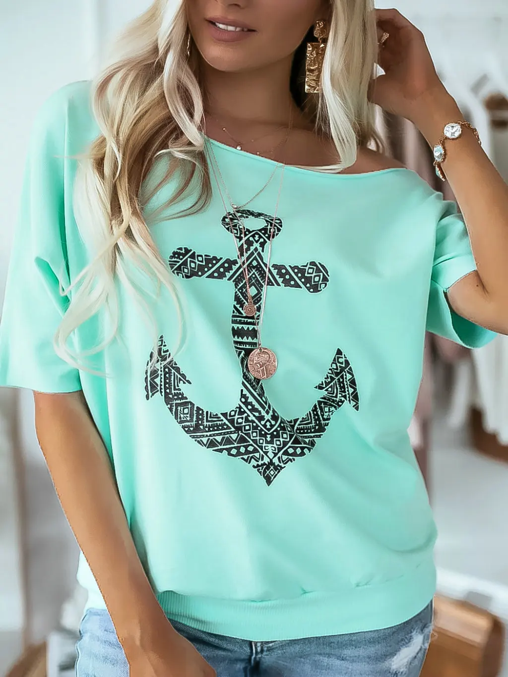 

Summer Women Printing T Shirt Fashion Casual Prined Round Neck Short Sleeve Solid Women T shirt