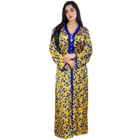 middle east turkish robe dress womens arabian print robe muslim dubai long sleeve dress moroccan kaftan skirt islamic clothing