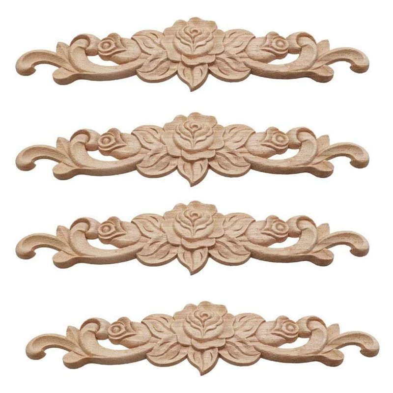 

Лучшие 4 шт ретро деревянные наклейки с резьбой угловая аппликация, рама для домашней мебели, Настенная дверь шкафа декоративные поделки ...