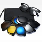 Оправа для очков Belmon 6 в 1 для мужчин и женщин, поляризационные солнцезащитные Магнитные очки с клипсой, компьютерные оптические, 9010A