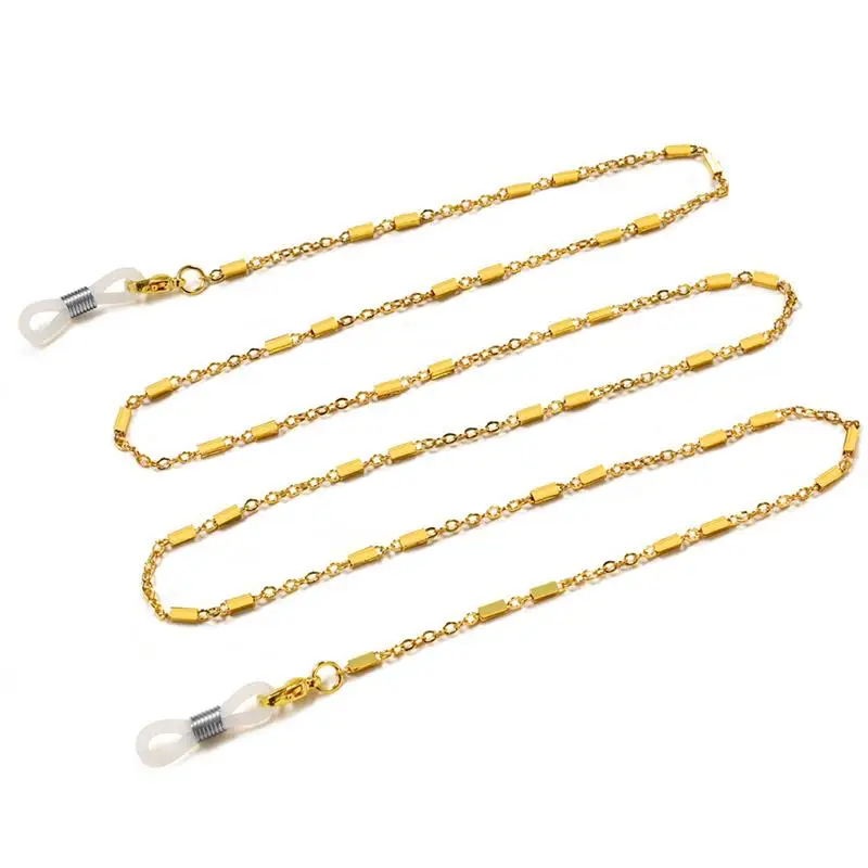 Simple 0 word clip square tube glasses chain type sunglasses masked gold lanyard |