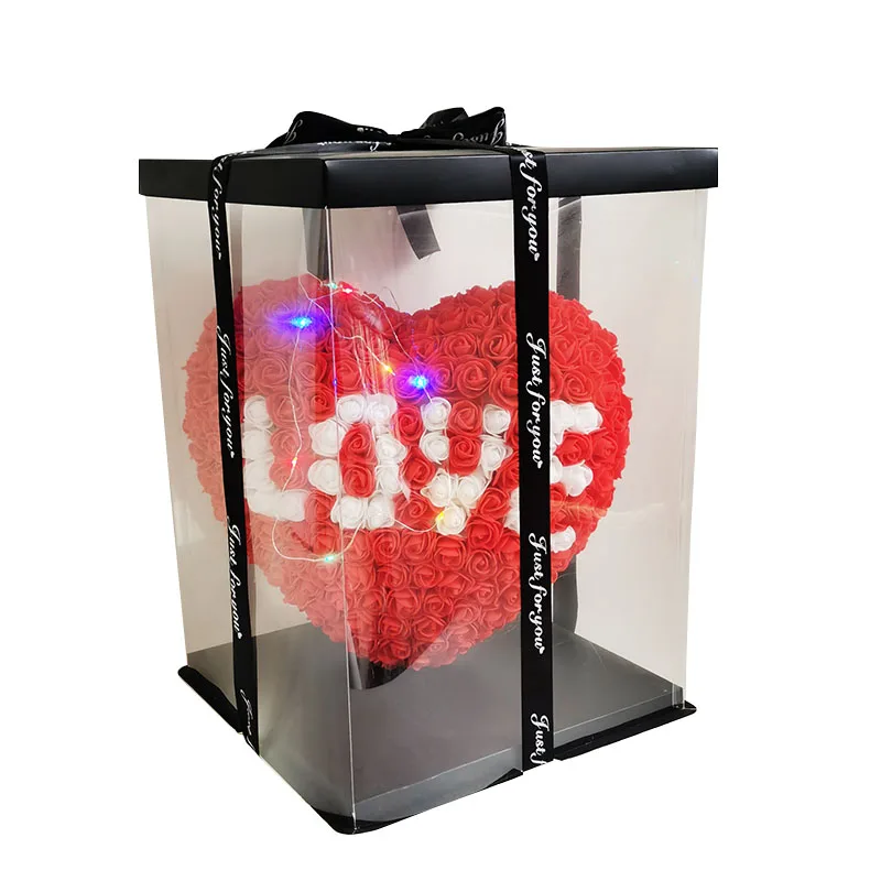 Розовое сердце свадебное украшение роза медведь цветок подарок на день Святого