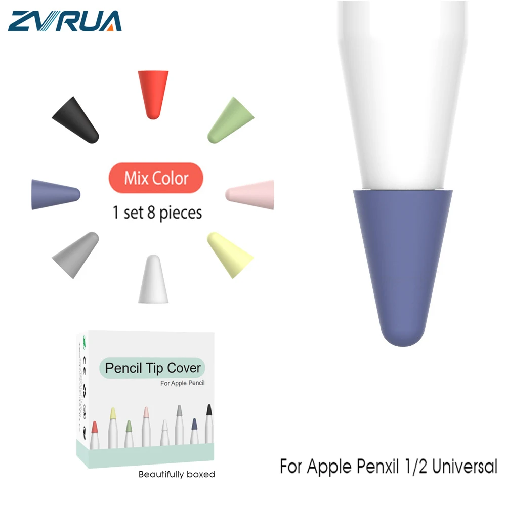 8 шт. силиконовый Сменный Чехол с наконечником защитный чехол для Apple Pencil 1st 2nd