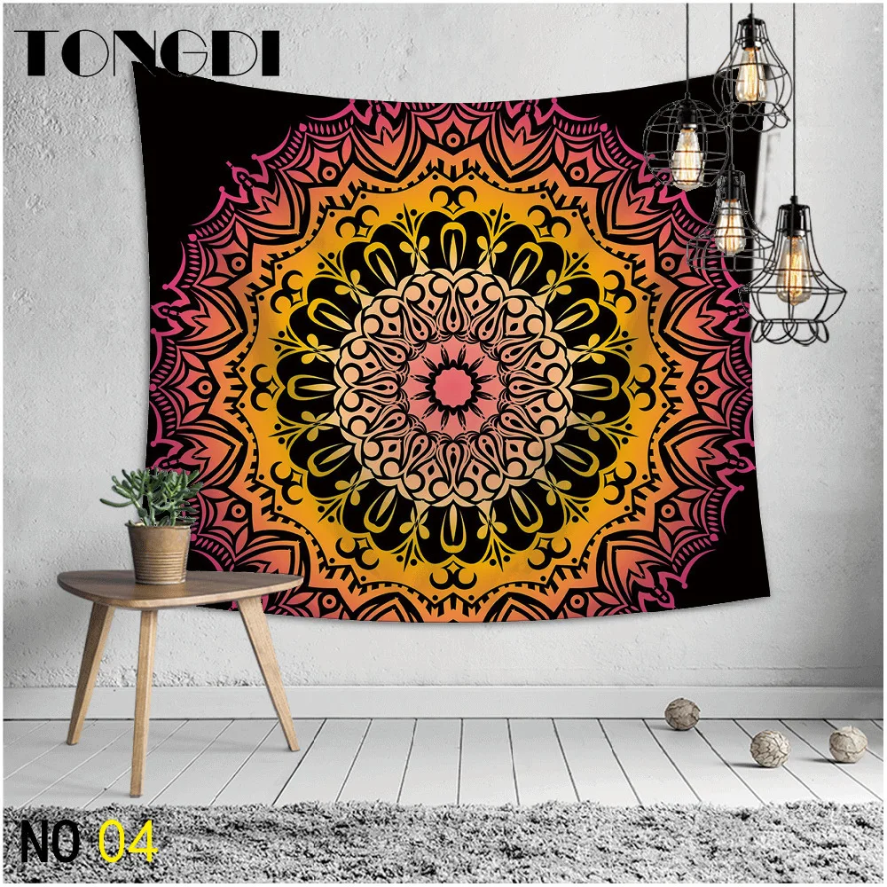 Гобелен TONGDI в стиле бохо мандала картина маслом печать настенный подвесной