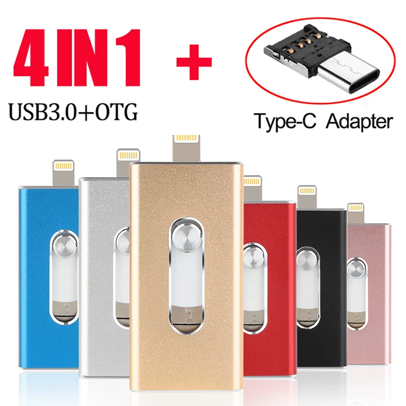 

Usb Flash Drive 128GB 64GB OTG Pen drive 32GB external storage memory stick 16GB 8GB For iphone 7 7 Plus 6 6s Plus 5S ipad 3.0