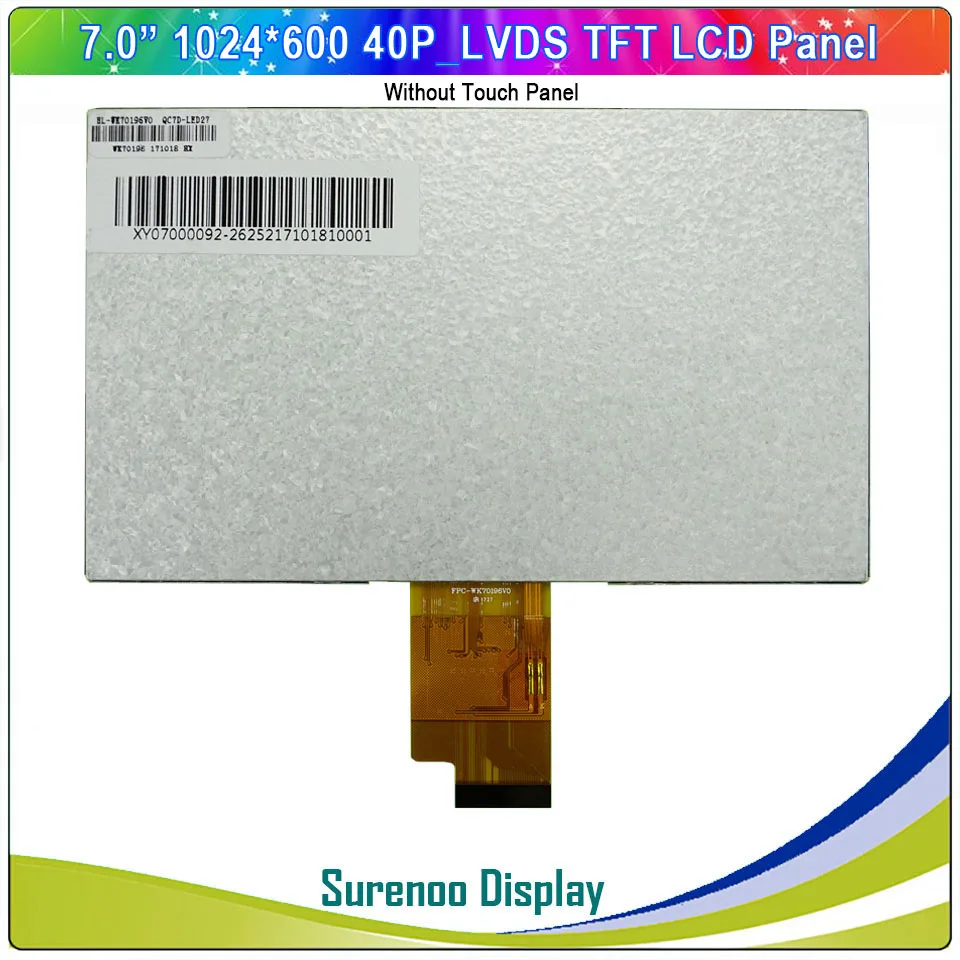 7 дюймовый/7 0 дюймов 1024*600 40P_LVDS TFT ЖК модуль монитор экрана и FT5426 I2C емкостная