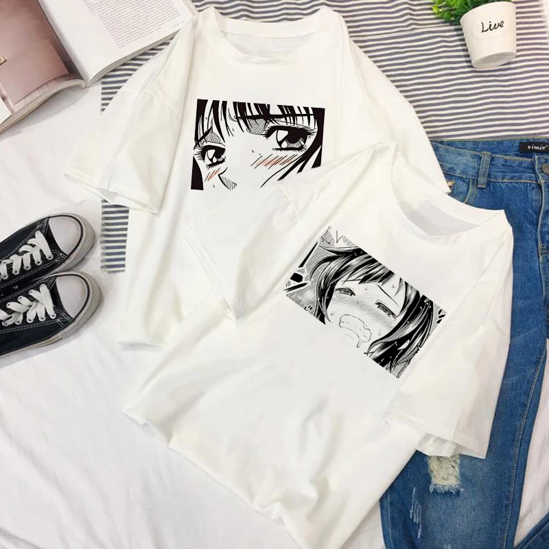 Футболка женская оверсайз в стиле Харадзюку милая рубашка с рисунком