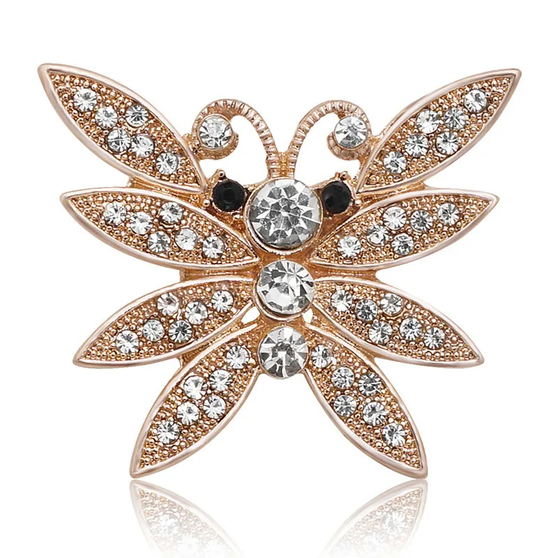 KZ3355 Красота Золотой/Серебряный Цвет Кристалл Бабочка Большой стиль 23 мм кнопки подходит для 18 мм оснастка стандартные ювелирные изделия оптом