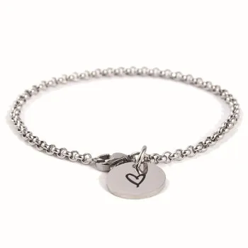 

New Folk Style Creative Couple Bracelet Jewelry Titanium Steel Circle Lettering Heart-shaped Titanium Steel Ball Bracelet B563