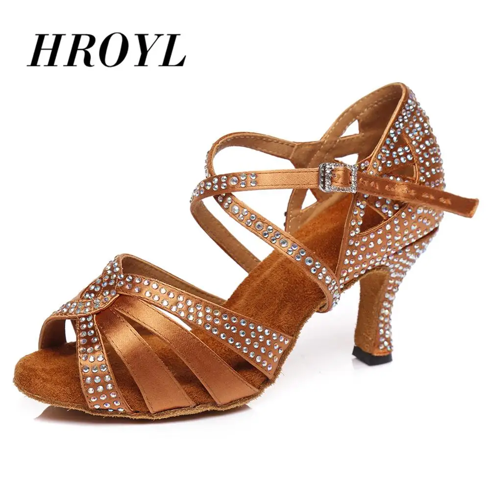 

Latin Dance Shoes New women's girls ladys Ballroom indoor tango salsa Rhinestone Dancing Shoes high heel wholesale Hot sale