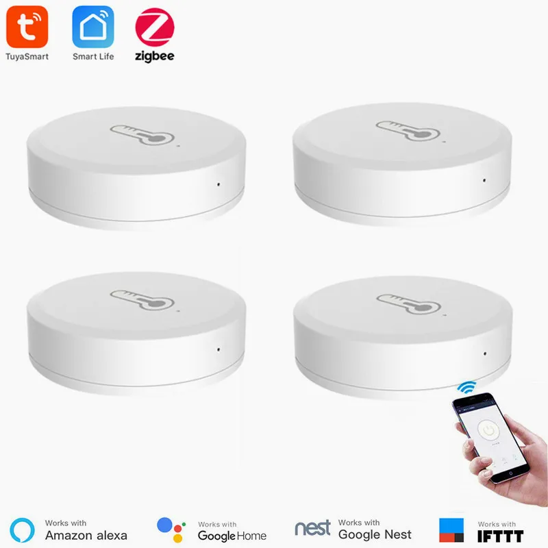 

Смарт-датчик температуры и влажности Tuya/SmartLife App ZigBee, работает от аккумулятора с Zigbee Hub через Alexa Google Home 2021