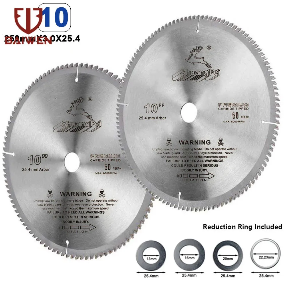 

250mm Circular Saw Blade 12 Inch Carbide Tippe Wood Cutter Disc Cutting Power Tools for Woodworking Grinder Saw 40T-120T