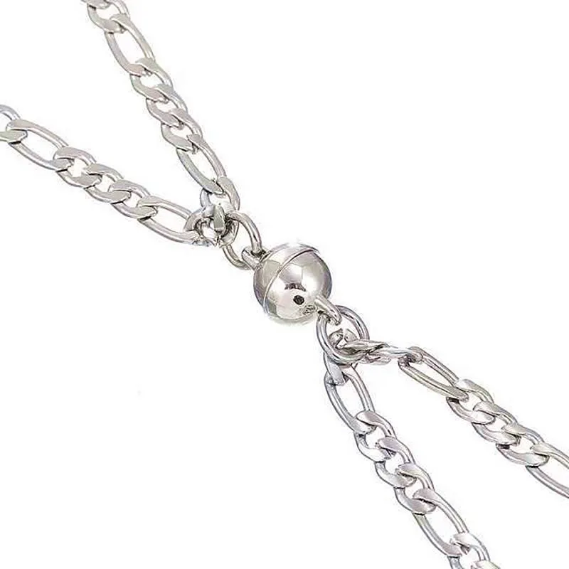 

2pcs / set attraction stainless steel pendant couple necklace jewelry titanium steel chain necklaces for women and men