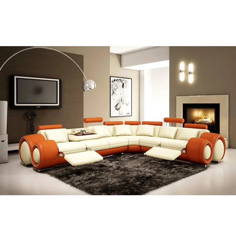 Living Room Sofa set corner sofa speaker real genuine cow leather sectional sofas minimalist muebles de sala moveis para casa | Мебель