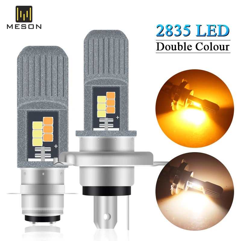 

Светодиодные лампы H4 LED H6 P15D bA20D для мотоциклов, 3030 чип 8SMD, белые/желтые лампы ближнего/дальнего света, аксессуары для скутеров, противотуманн...