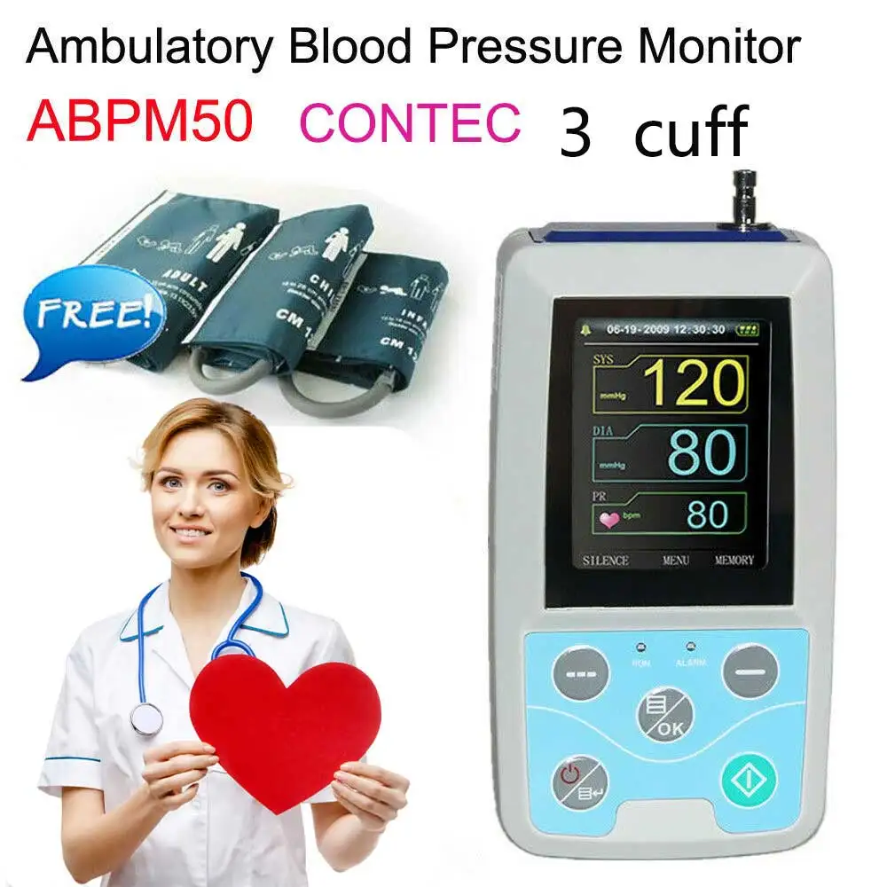 

Contec abpm50 24-hour ambulatory blood pressure monitor electronic sphygmomanometer includes cuff and optional cuff