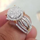Milangirl Супер Блестящий Цирконий Обручальное кольцо для женщин круглое кольцо юбилейное кольцо s