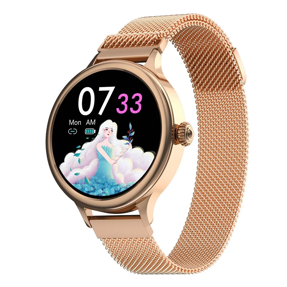 Полный сенсорный экран Смарт часы для женщин 2020 Водонепроницаемый Роскошный