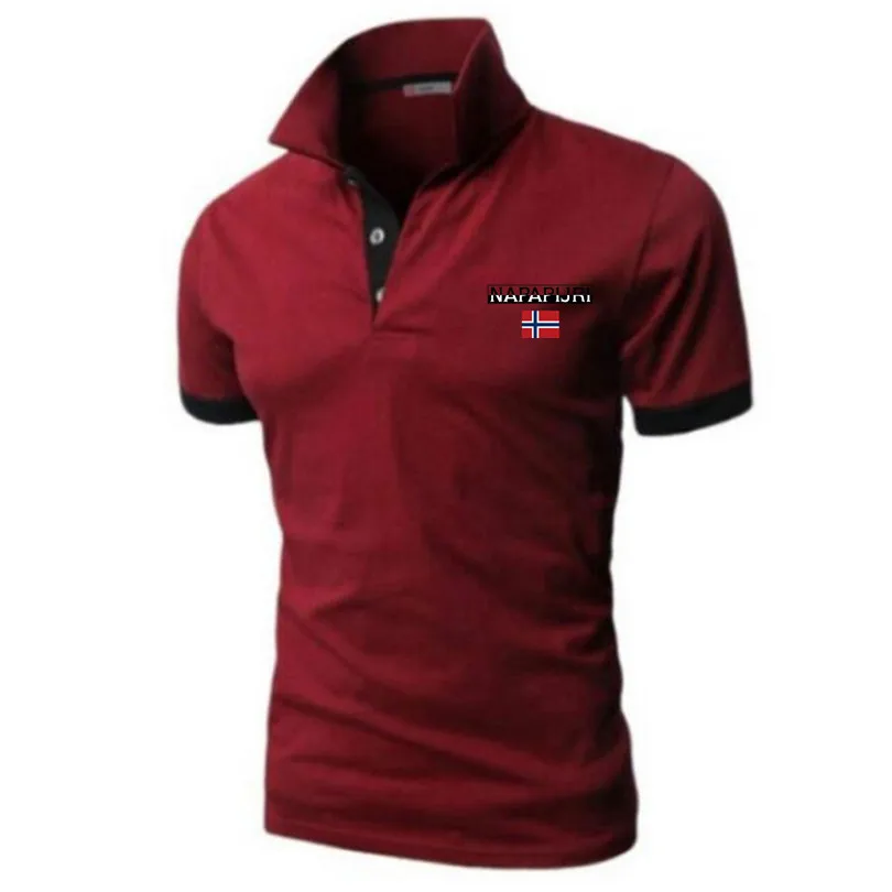 

2021 new summer is the short-sleeved polo shirt men's business lapel fashion casual slim breathable letters British couple tops