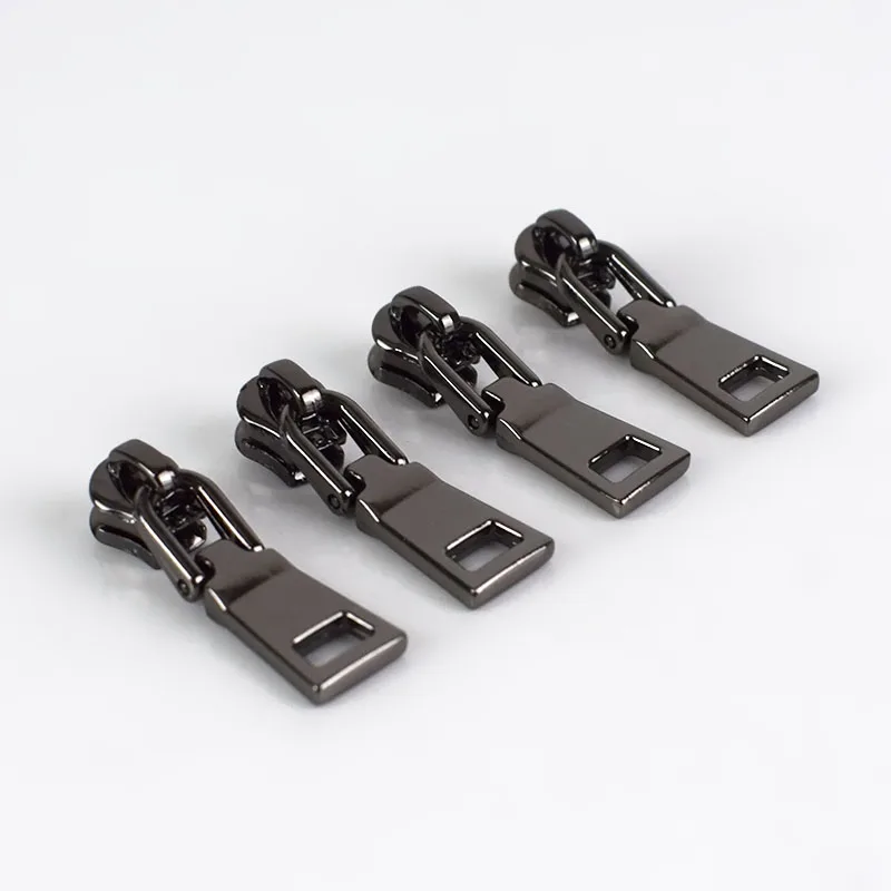 No3gunblack 5 шт., модные ползунки на молнии 3#5# для металлических курток на молнии, комплект для ремонта одежды, комплект для ремонта на молнии с головкой, набор для самостоятельного шитья сумок, аксессуары для шитья - Цвет: No3gunblack