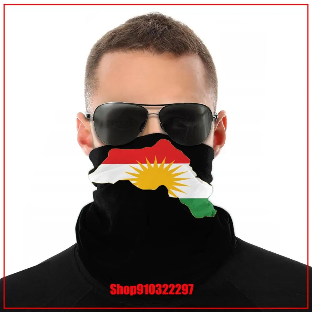 Курдистан флаг карта дизайн 3D велосипедная маска для лица головной убор Бандана