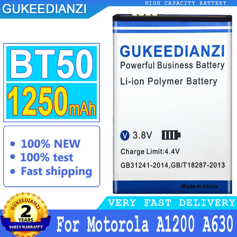 Батарея GUKEEDIANZI BT50 1250 мАч для Motorola Moto A1200 A630 A732 BA250 C160 C193 C290 C975 C980 батарея большой