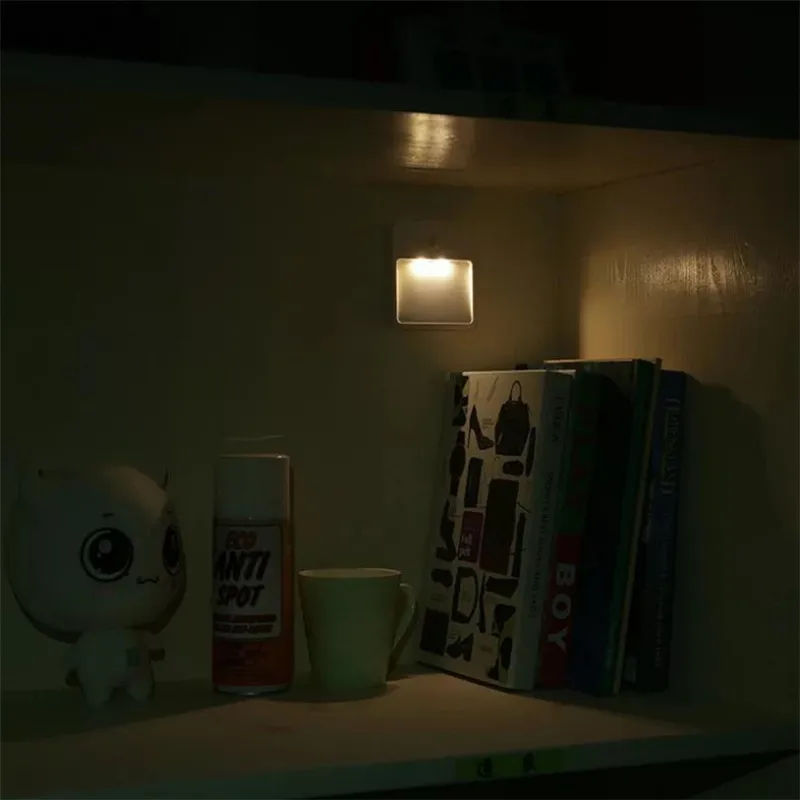 Светодиодный Ночной светильник мини с pir датчиком движения управляемый батареей