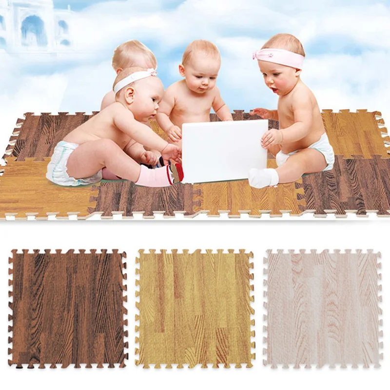 

"30 * 30 * 1Cm Wooden Puzzle Mat Foam Eva Foam Puzzle Mats Baby Floor Play Mat Soft Splicing Bedroom Living Room Crawling Carpet