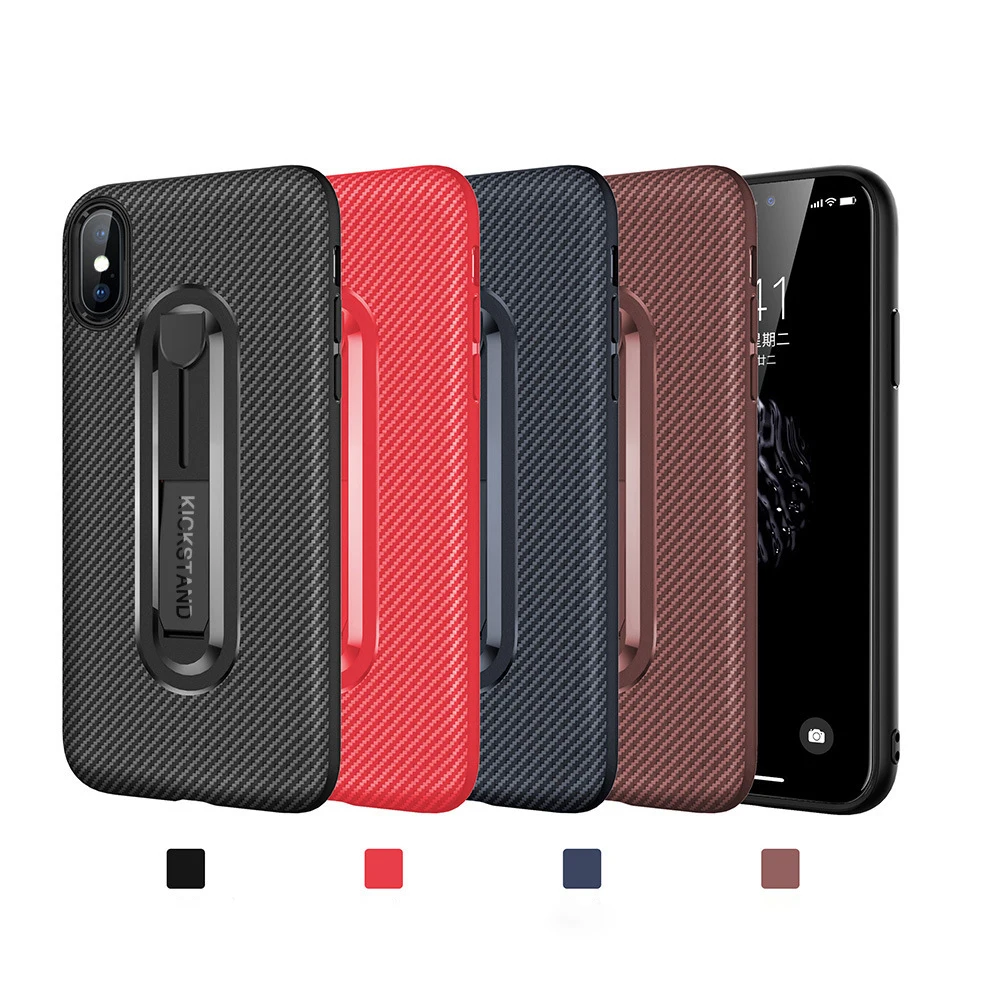 Чехол для iPhone 11 Pro Max Xs Xr SE 8 7 Plus 6 6S чехол из углеродного волокна с подставкой и