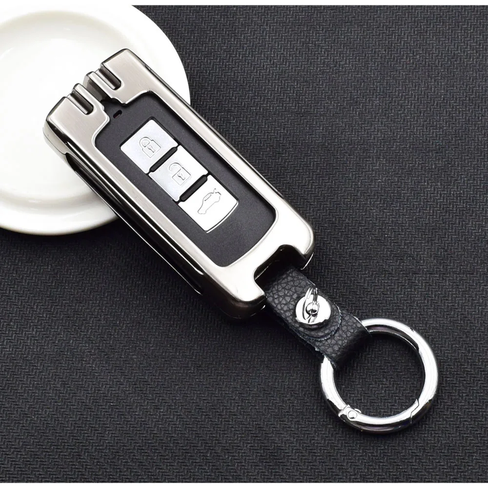 Брелок для ключей из цинкового сплава Mitsubishi Outlander Lancer 10 Pajero Sport ASX RVR L200 Smart Remote Fob Cover