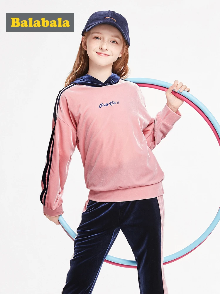 Детская одежда костюмы для девочек осень 2019 новые детские вельветовые толстовки