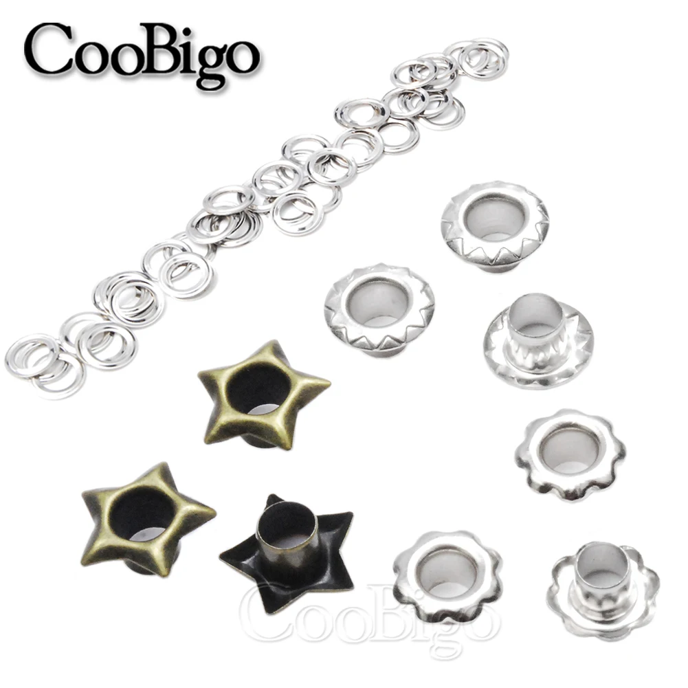 Металлические цветочные люверсы со звездами для детской ременной крышки одежды