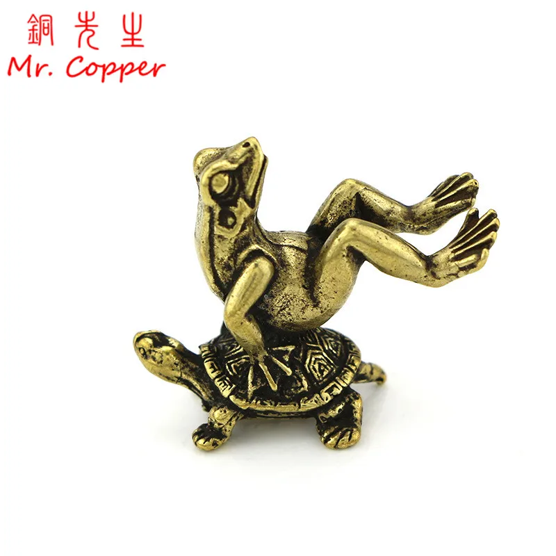 Винтажные медные фигурки для черепах и лягушек украшения латунная курильница с
